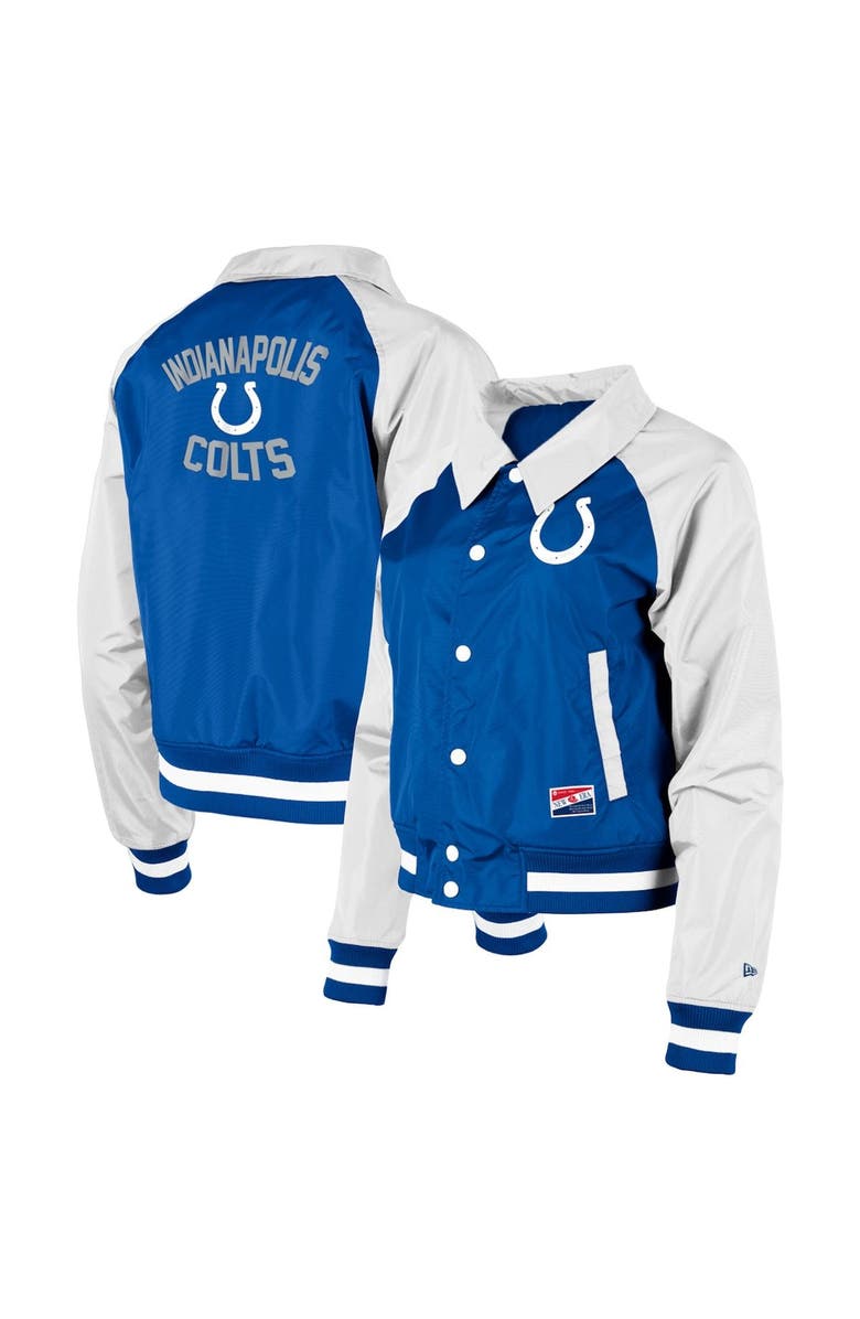 New Era Women's New Era Royal Indianapolis Colts Coaches Raglan Full-Snap Jacket, Alternate, color, Royal