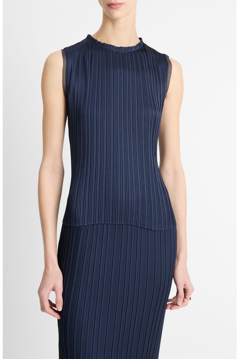 Plissé Sleeveless Top, Main, color, COASTAL BLUE