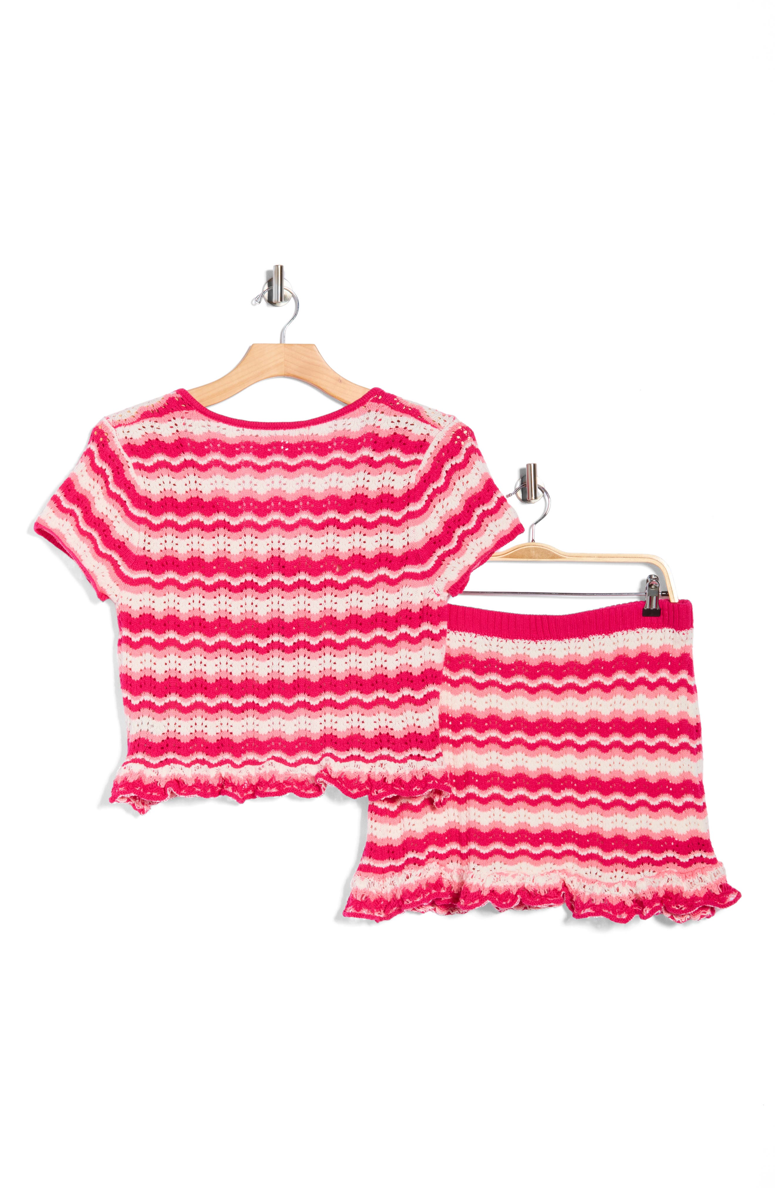 Stripe Pointelle Ruffle Sweater - image 4