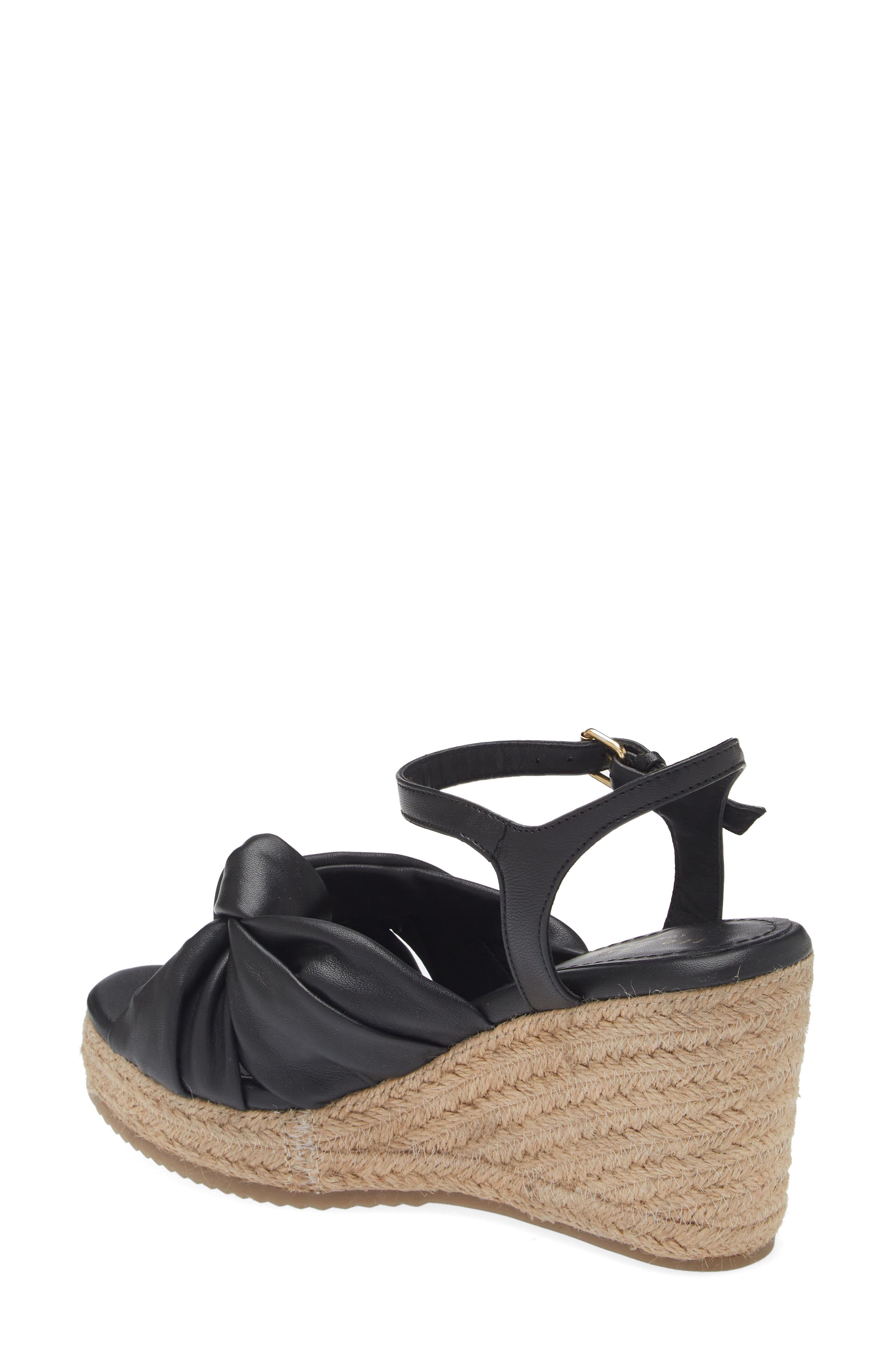 Ted Baker London Taymin Knotted Espadrille Wedge Sandal, Alternate, color, Black