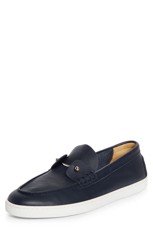 Christian Louboutin Men's Chambeliboat Leather Loafers In Marine