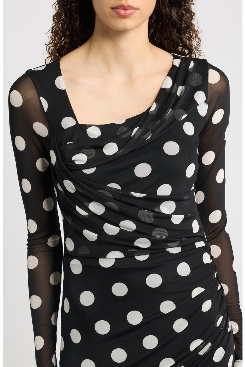 Lazul Ruched Long Sleeve Gown, Alternate, color, FULL MOON