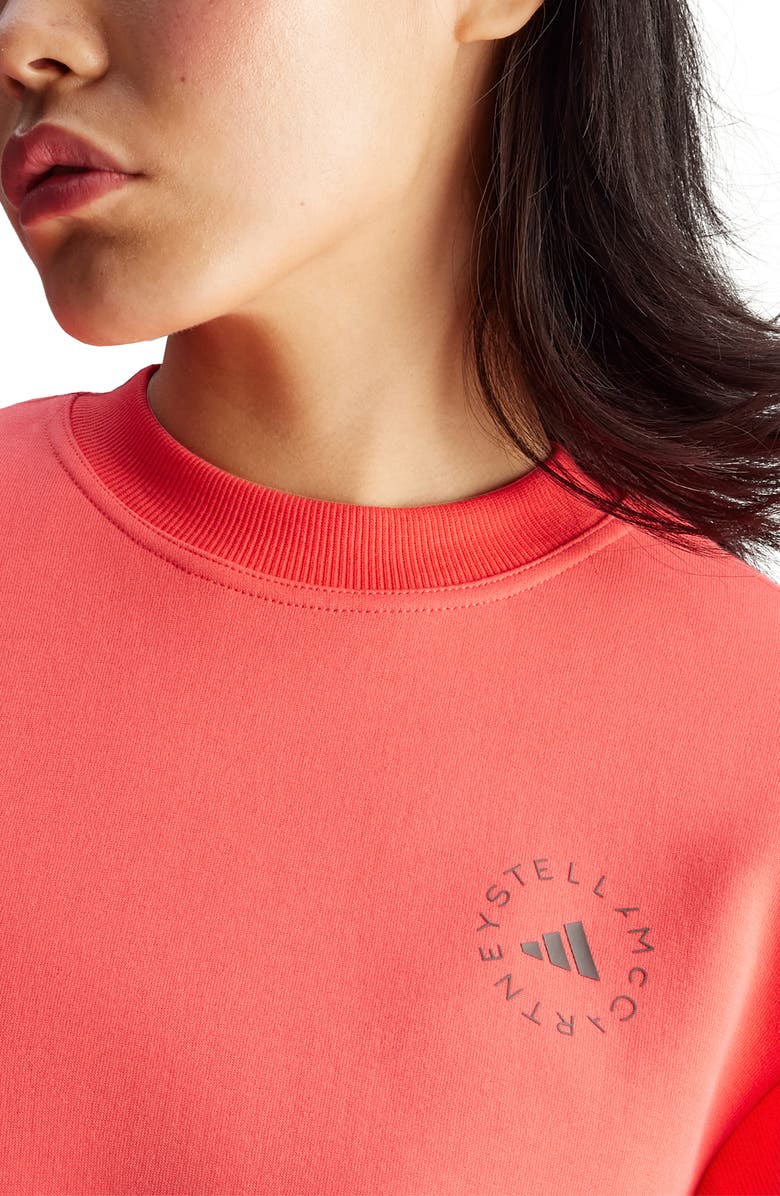 adidas by Stella McCartney Crewneck Sweatshirt, Alternate, color, Core Pink