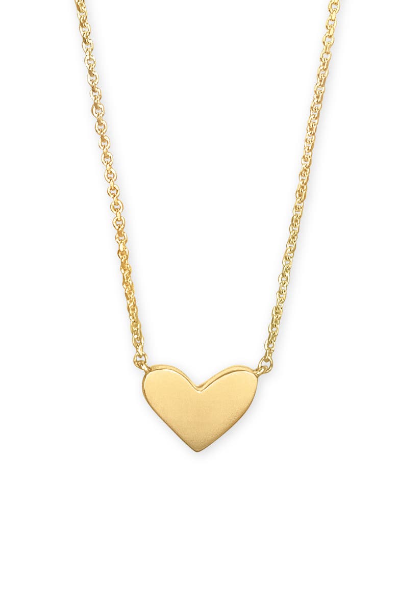 Kendra Scott Ari 18K Gold Vermeil Heart Pendant Necklace, Main, color, 