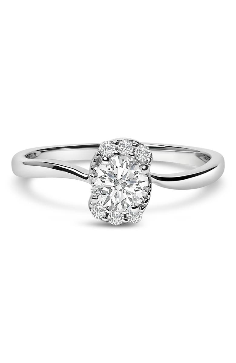 Haus of Brilliance Sterling Silver Lab Grown 1/2 Cttw Diamond Floral Cluster Engagement Ring, Main, color, Silver