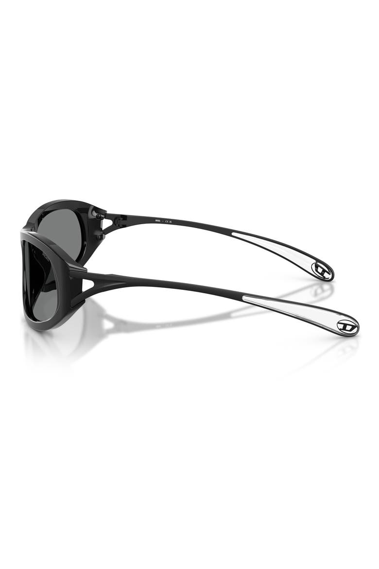 DL2007U 57mm Cat Eye Sunglasses, Alternate, color, BLACK / DARK GREY