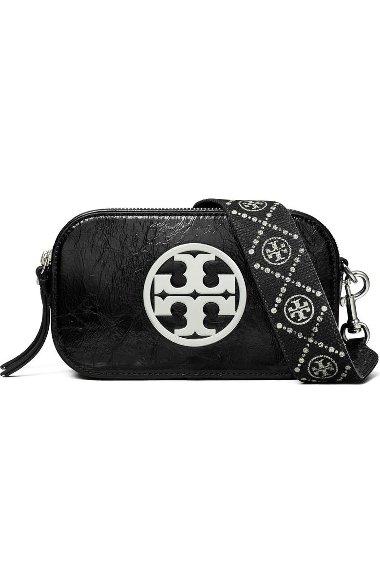 Tory Burch Mini Miller Crinkle Leather Crossbody Bag, Main, color,
