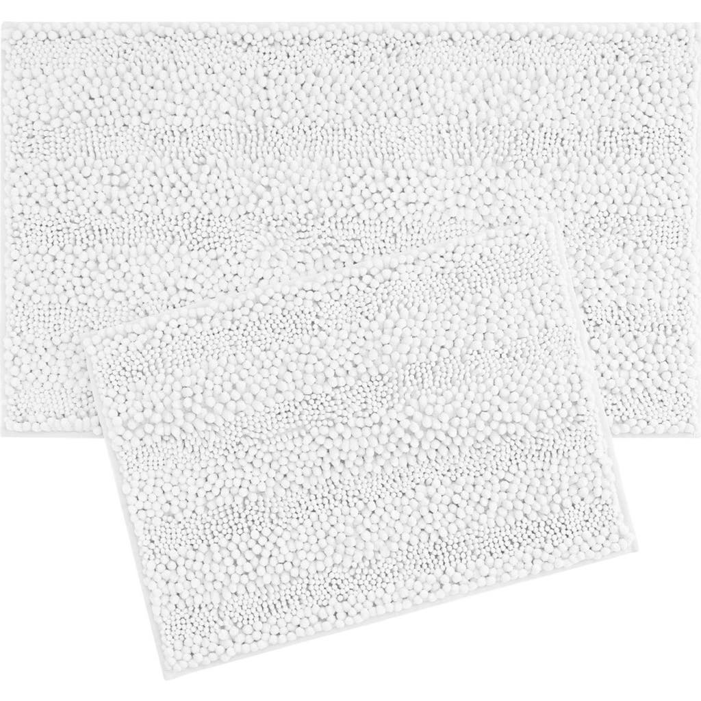 Laura Ashley Chenille Set Of 2 Bath Rugs In White