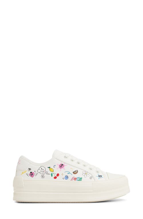 Aldo Rayes Embroidered Platform Sneaker In Multi