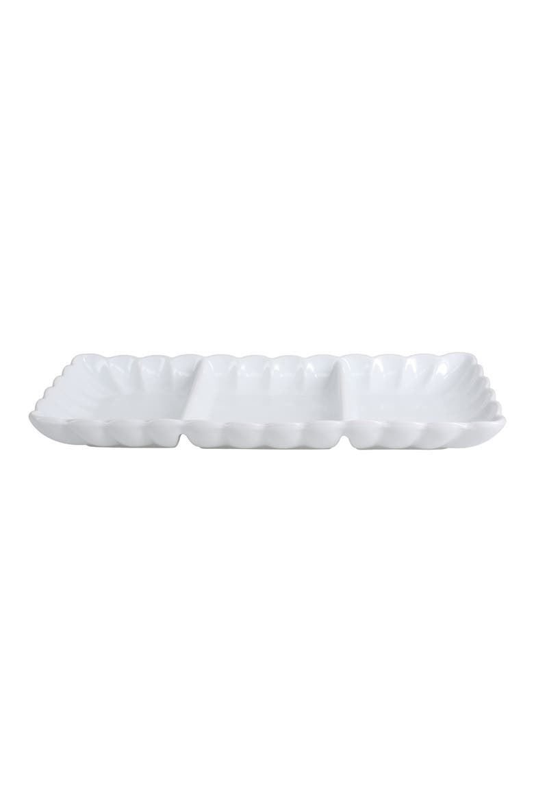 Petal Set of 2 Divided Dishes Set, Alternate, color, WHITE