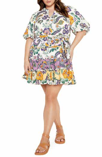 City Chic Leona Tie Waist Cotton Dress