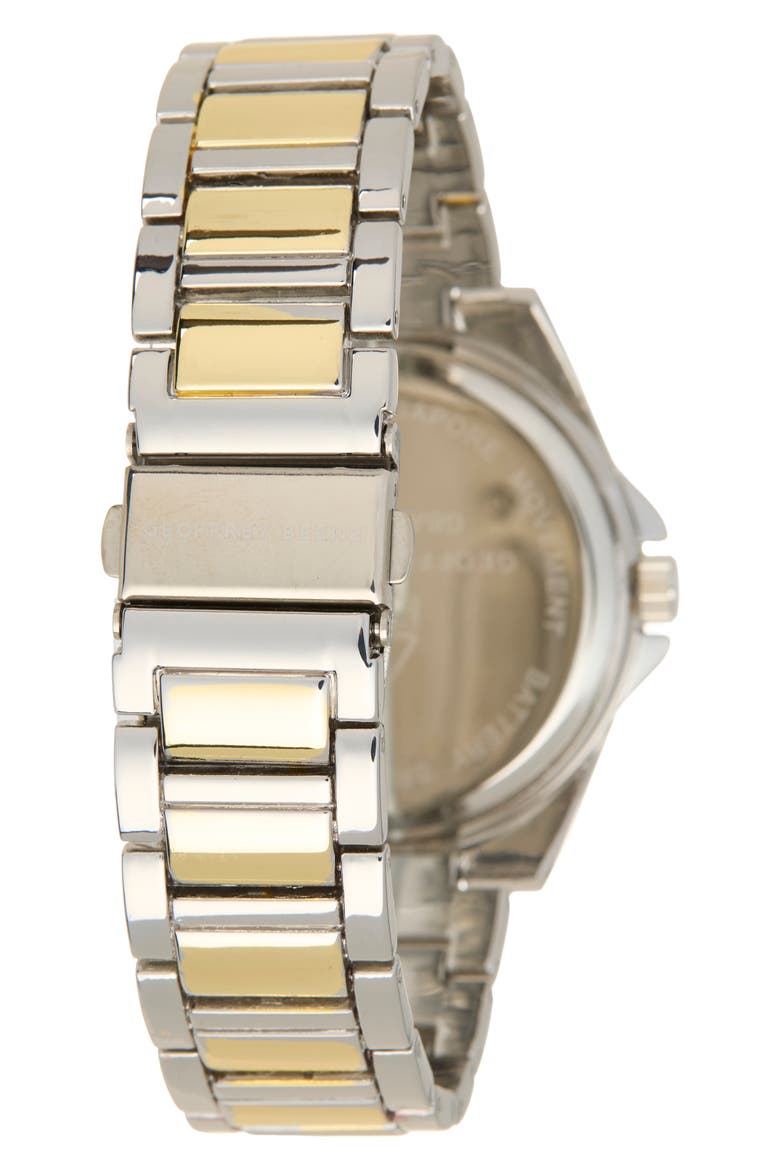 Diamond Two-Tone Bracelet Strap Multifunction Watch, 43mm, Alternate, color, TWO TONE/ TEAL