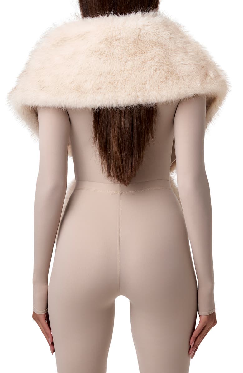 Naked Wardrobe Faux Fur Scarf, Alternate, color, Cream