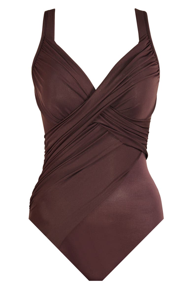 Rock Solid Revele One-Piece Swimsuit, Alternate, color, SUMATRA BROWN