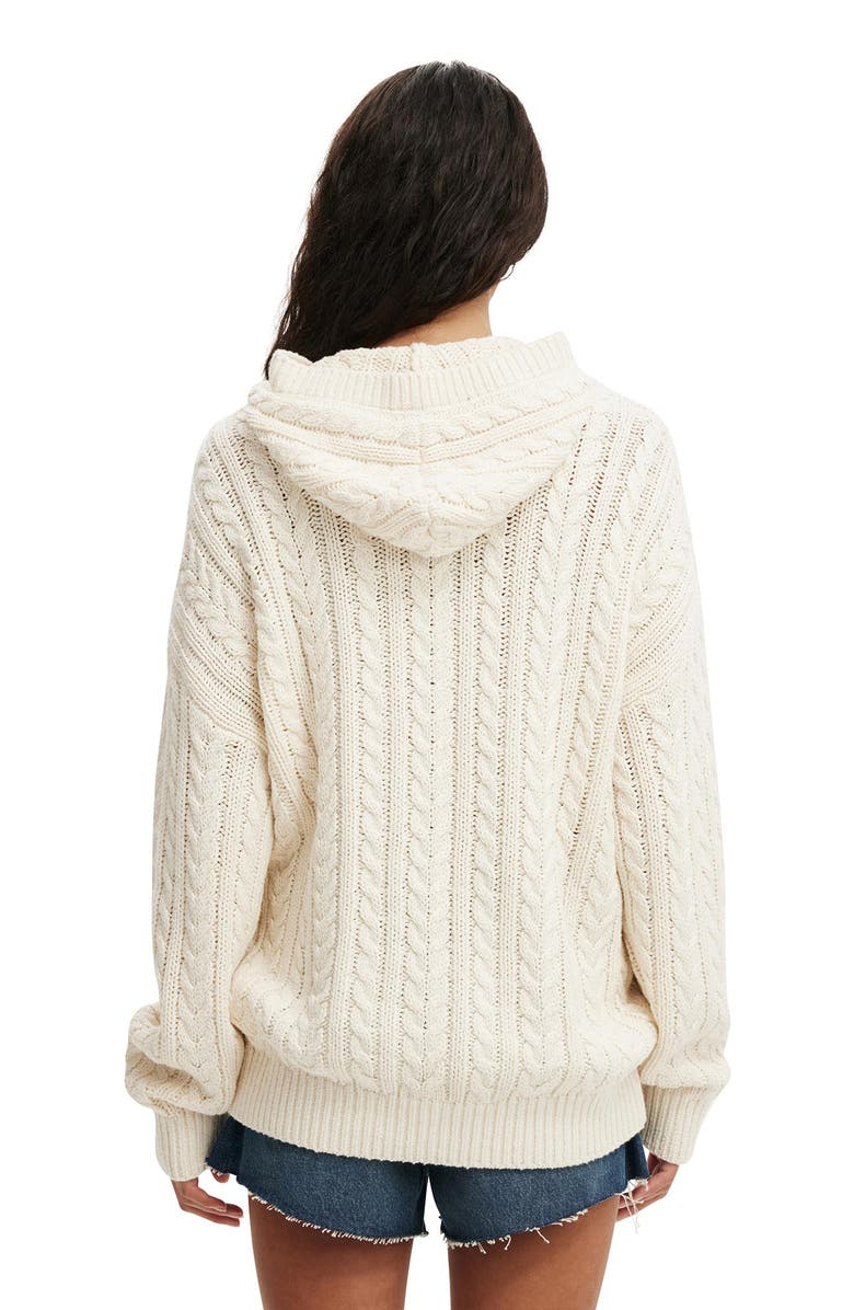 Cotton On Women's Oversized Cable Hoody, Alternate, color, Porcelain