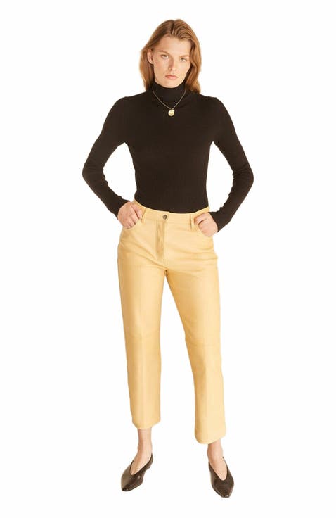 Women's Cropped Leather & Faux Leather Pants & Leggings
