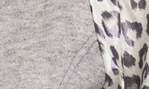 Fifteen Twenty Lori Mixed Media Top In Gray