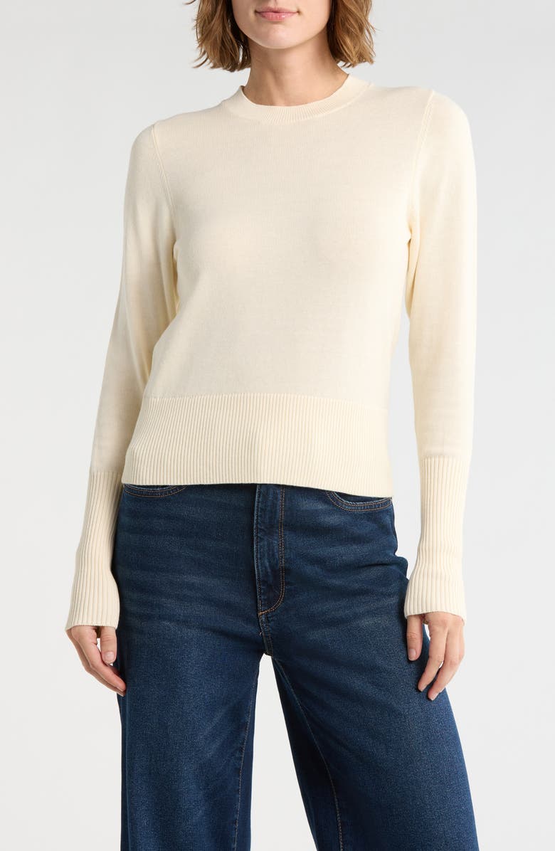 DL1961 Lunne Cotton & Cashmere Sweater, Main, color, Ivory