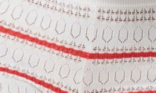 Florence By Mills Stripe Pointelle Pull-on Shorts In White