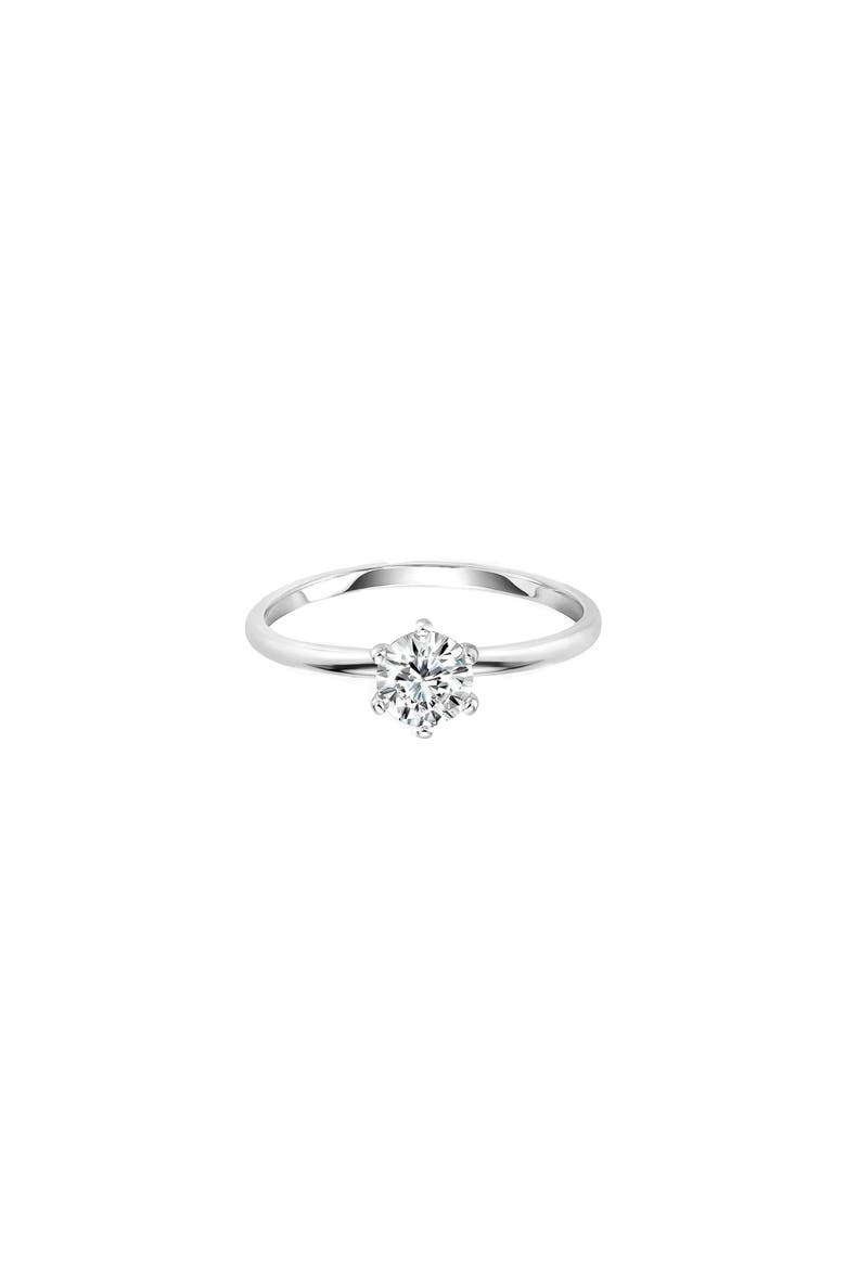 Sterling Silver Bree Ring Dainty Crystal Ring Trendy Minimalist, Main, color, Silver