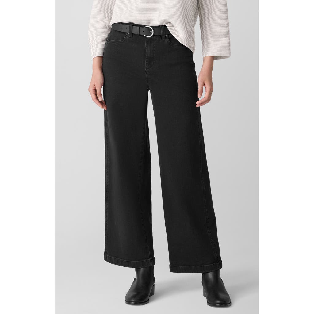 Eileen Fisher Wide Leg Jeans In Black
