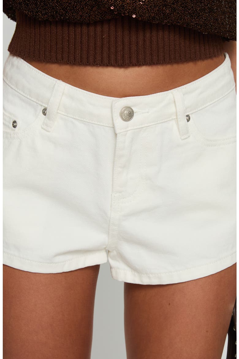 Dreamful Low Rise Denim Shorts, Alternate, color, WHITE