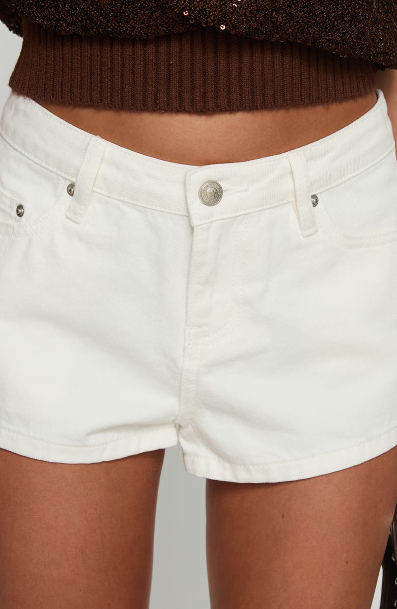 Princess Polly Dreamful Low Rise Denim Shorts, Alternate, color, White