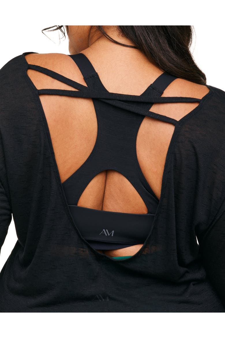 Mallory Long Sleeve Active Top, Alternate, color, Black
