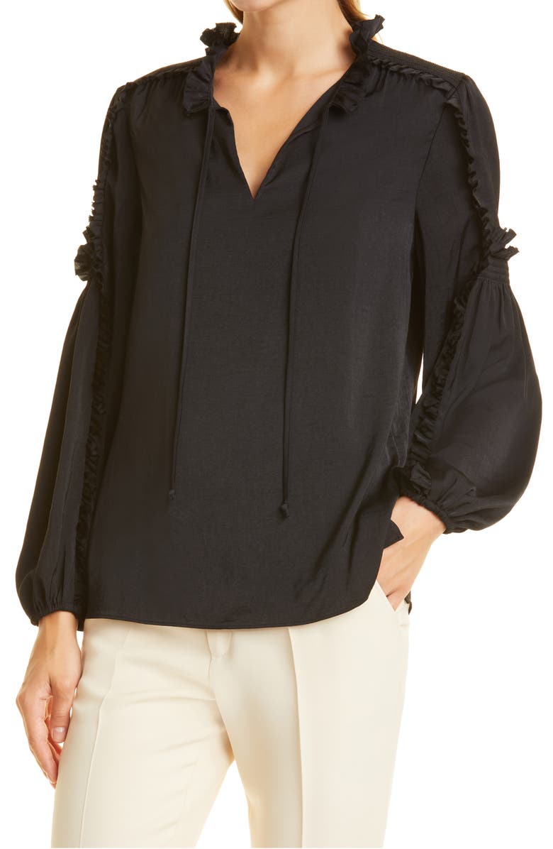 KOBI HALPERIN Perri Ruffle Sleeve Blouse, Alternate, color, 