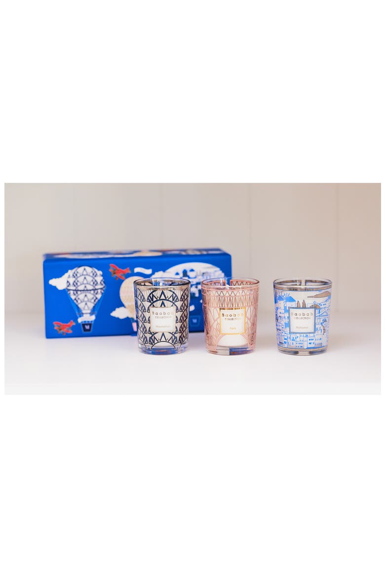 Manhattan-Paris-Mykonos Travel Candle Trio, Alternate, color, MULTICOLOR
