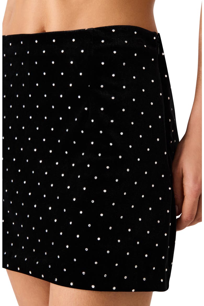 Cindi Dot Miniskirt, Alternate, color, BLACK