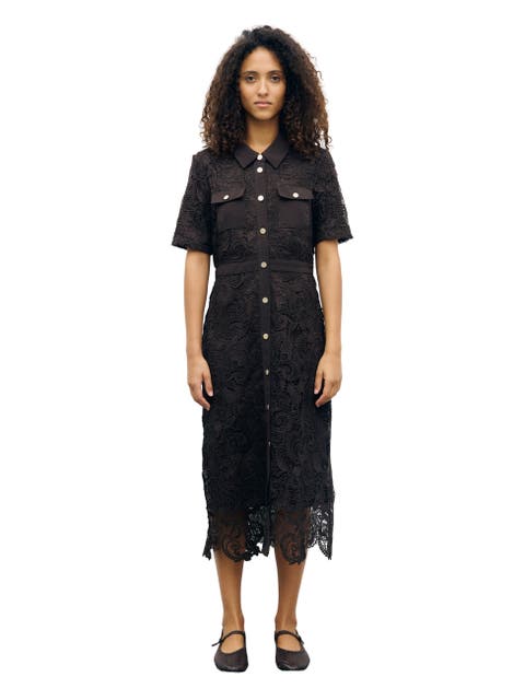 Cloth Lace Shirt Dress