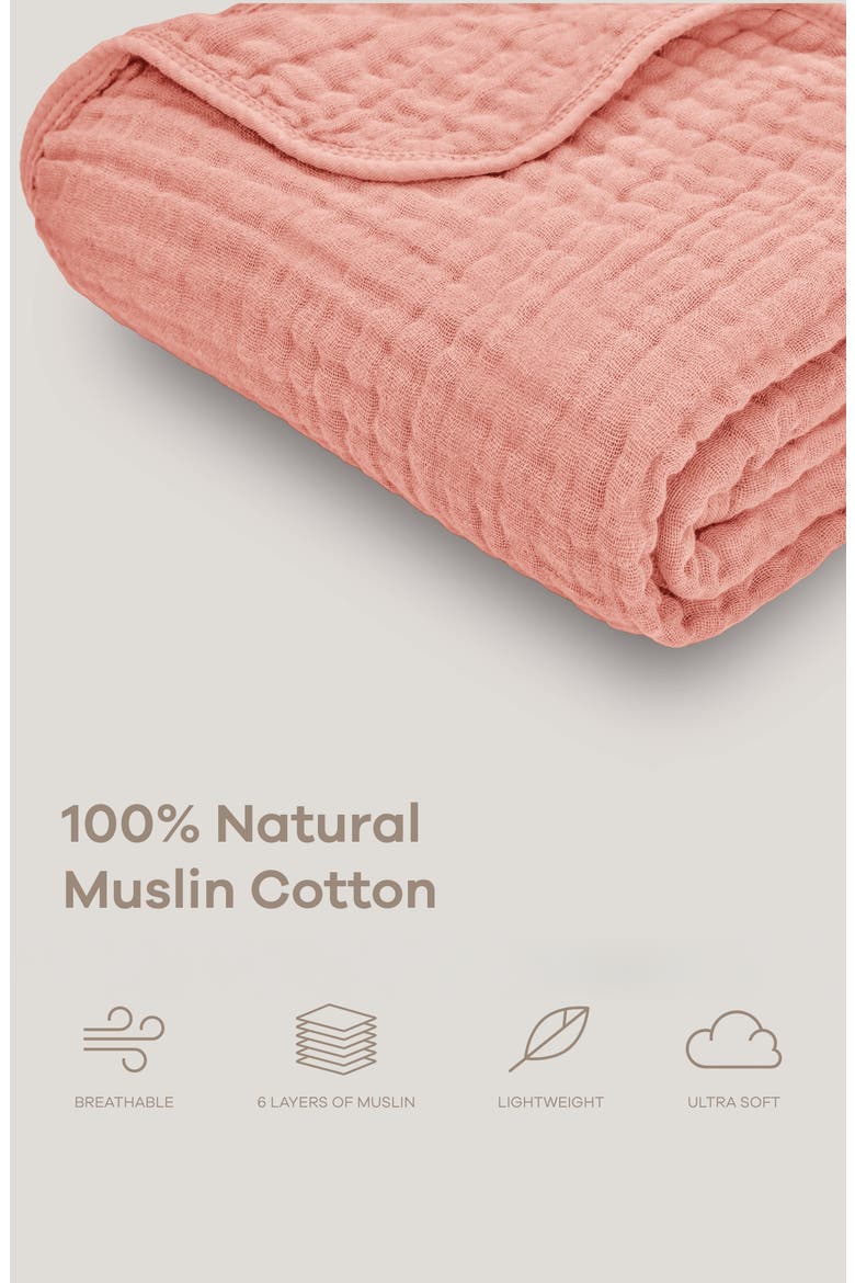 Baby Muslin Blanket, Alternate, color, Bold Blush