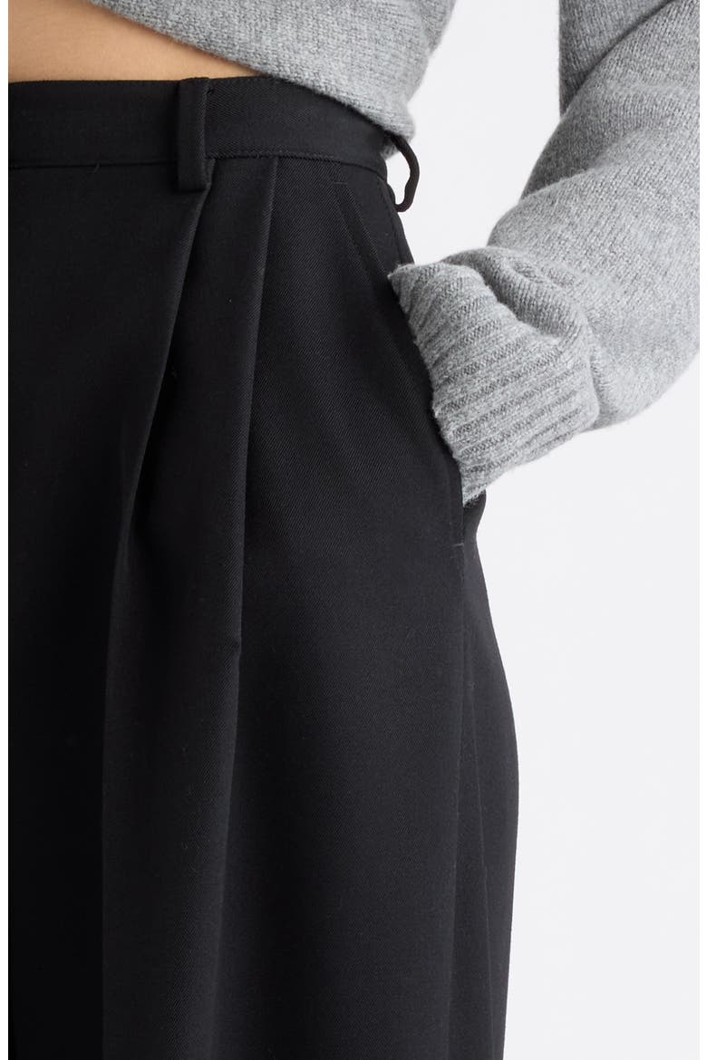 Wide Leg Wool Trousers, Alternate, color, 1000 BLACK