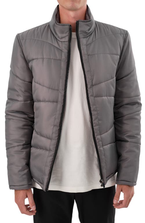 Regency Quilted Puffer Jacket In Gray