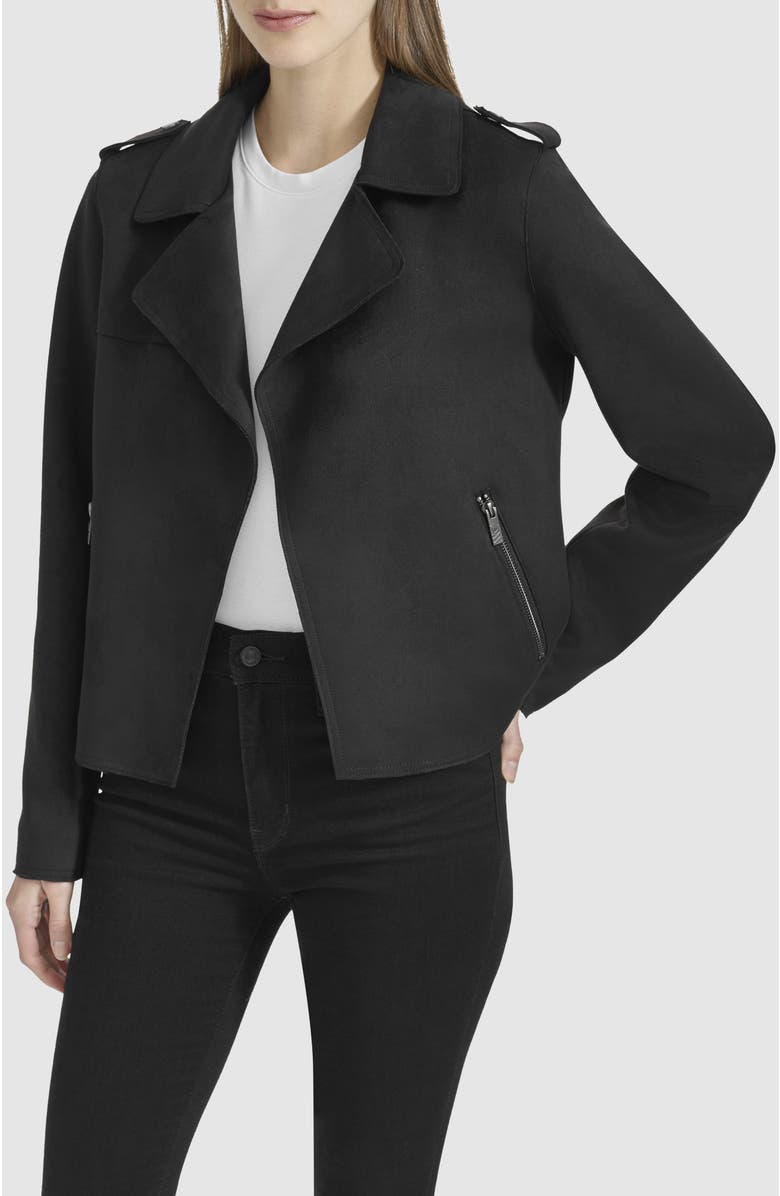 Andrew Marc Sport Suede Scuba Moto Jacket, Main, color, 
