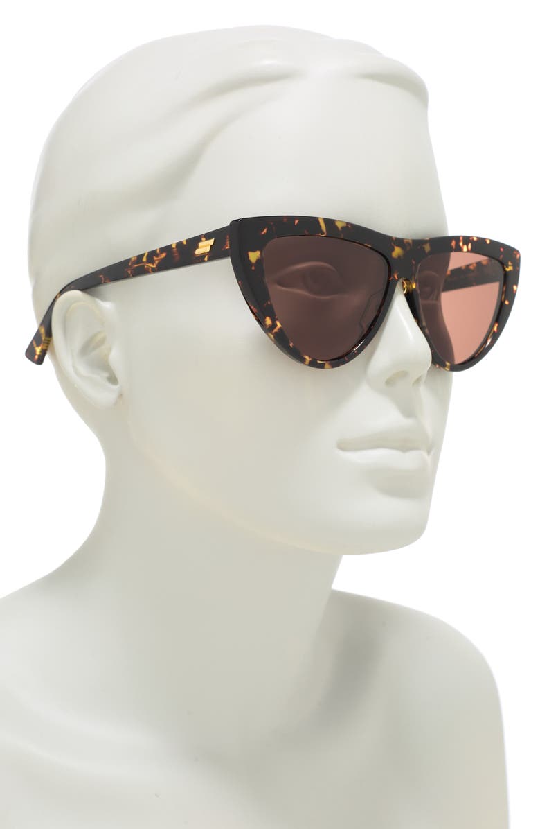Bottega Veneta 57mm Cat Eye Sunglasses, Alternate, color, Havana Havana Brown