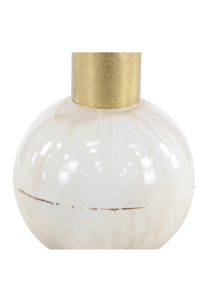 COSMO BY COSMOPOLITAN White Metal Vase with Goldtone Accent, Alternate, color, 