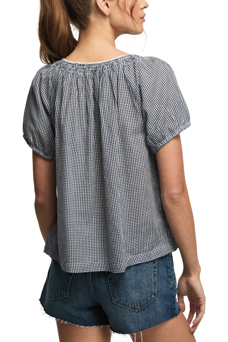 Flowy Raglan Sleeve Top, Alternate, color, NAVY GINGHAM