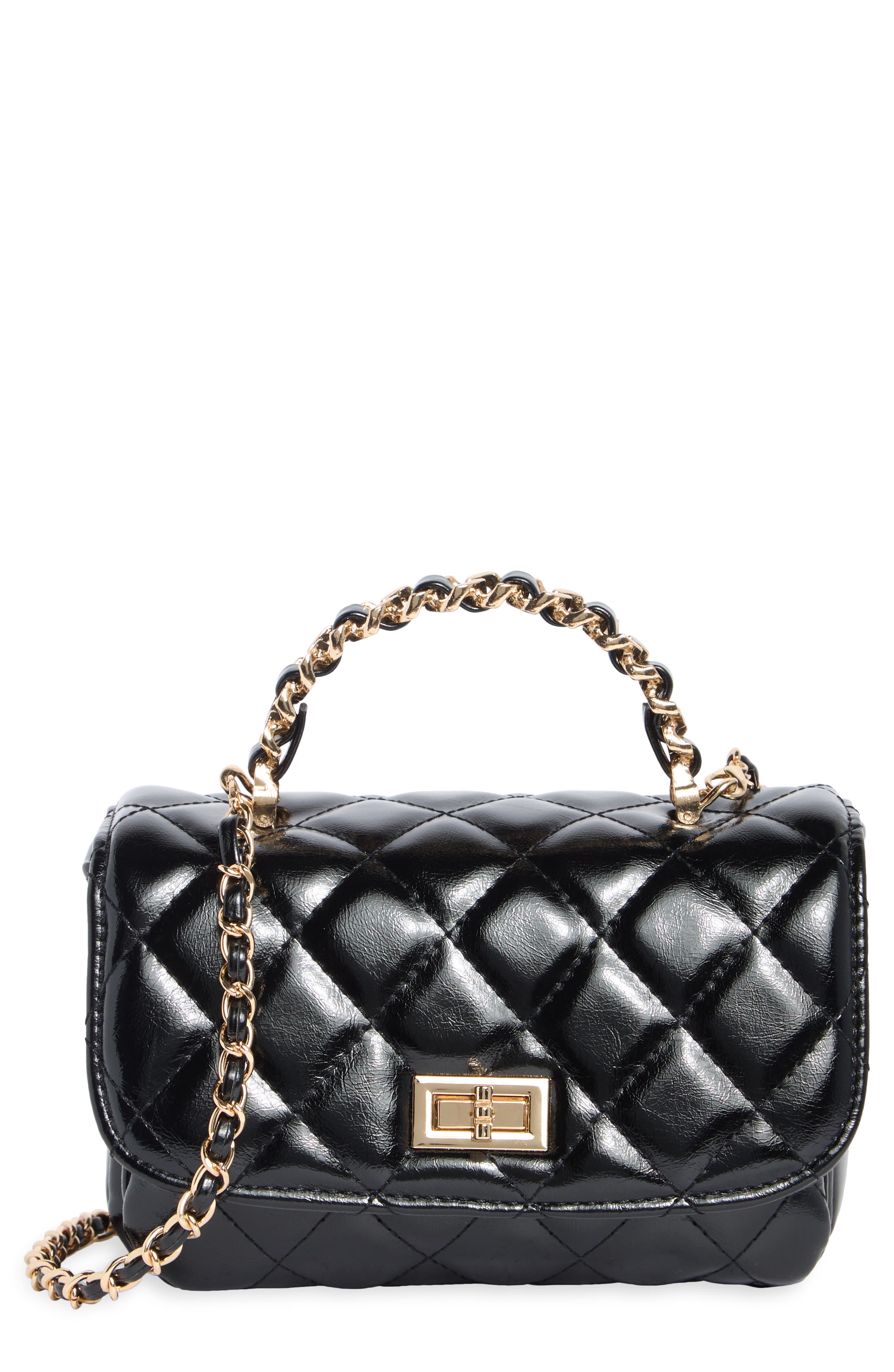 Quilted Faux Leather Crossbody Bag