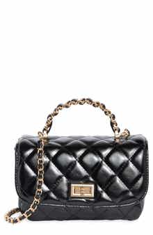Quilted Faux Leather Crossbody Bag