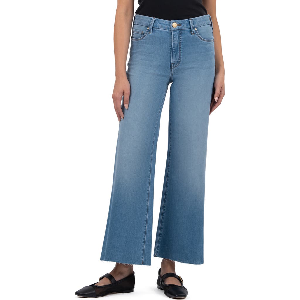 Kut From The Kloth Meg Fab Ab High Waist Raw Hem Ankle Wide Leg Jeans In Deference