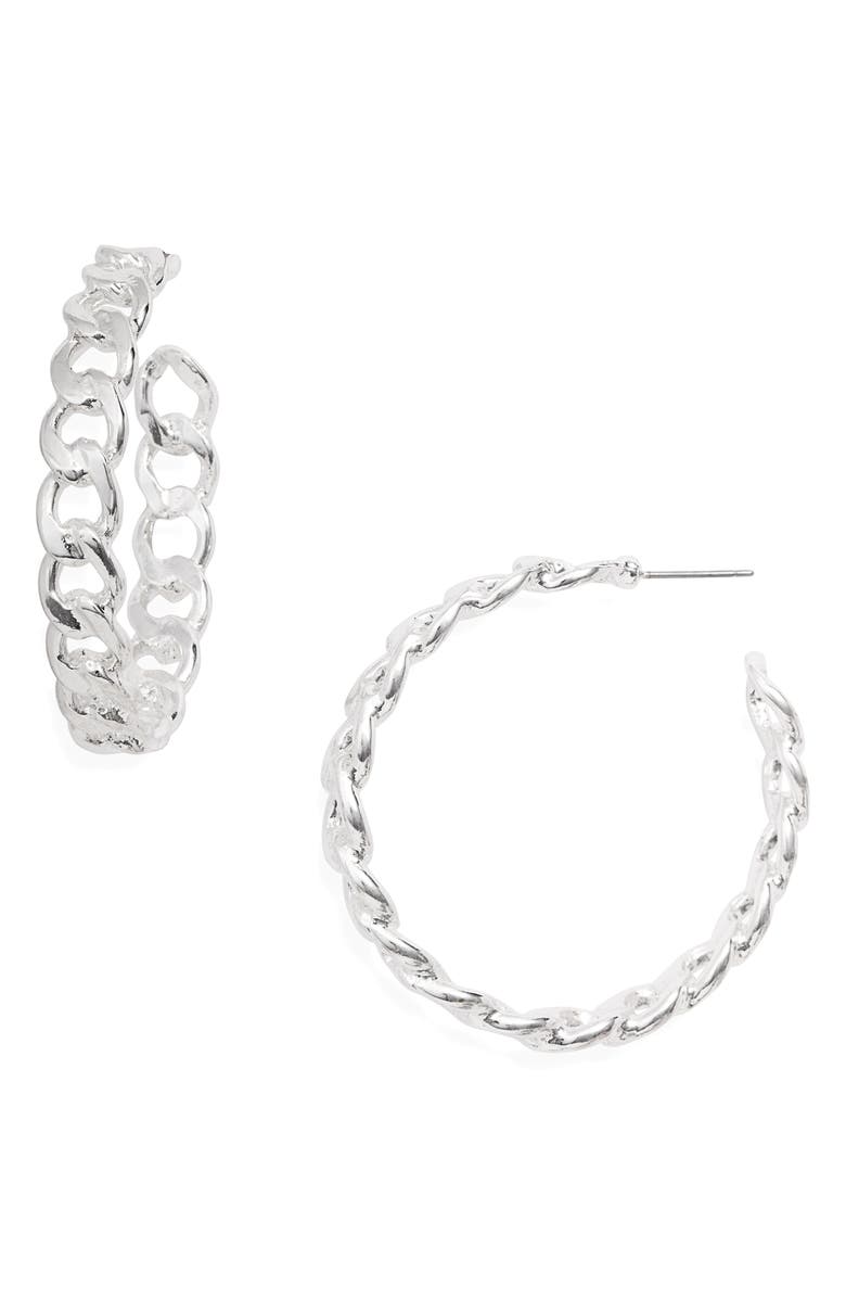 8 Other Reasons Chain Hoop Earrings, Main, color,