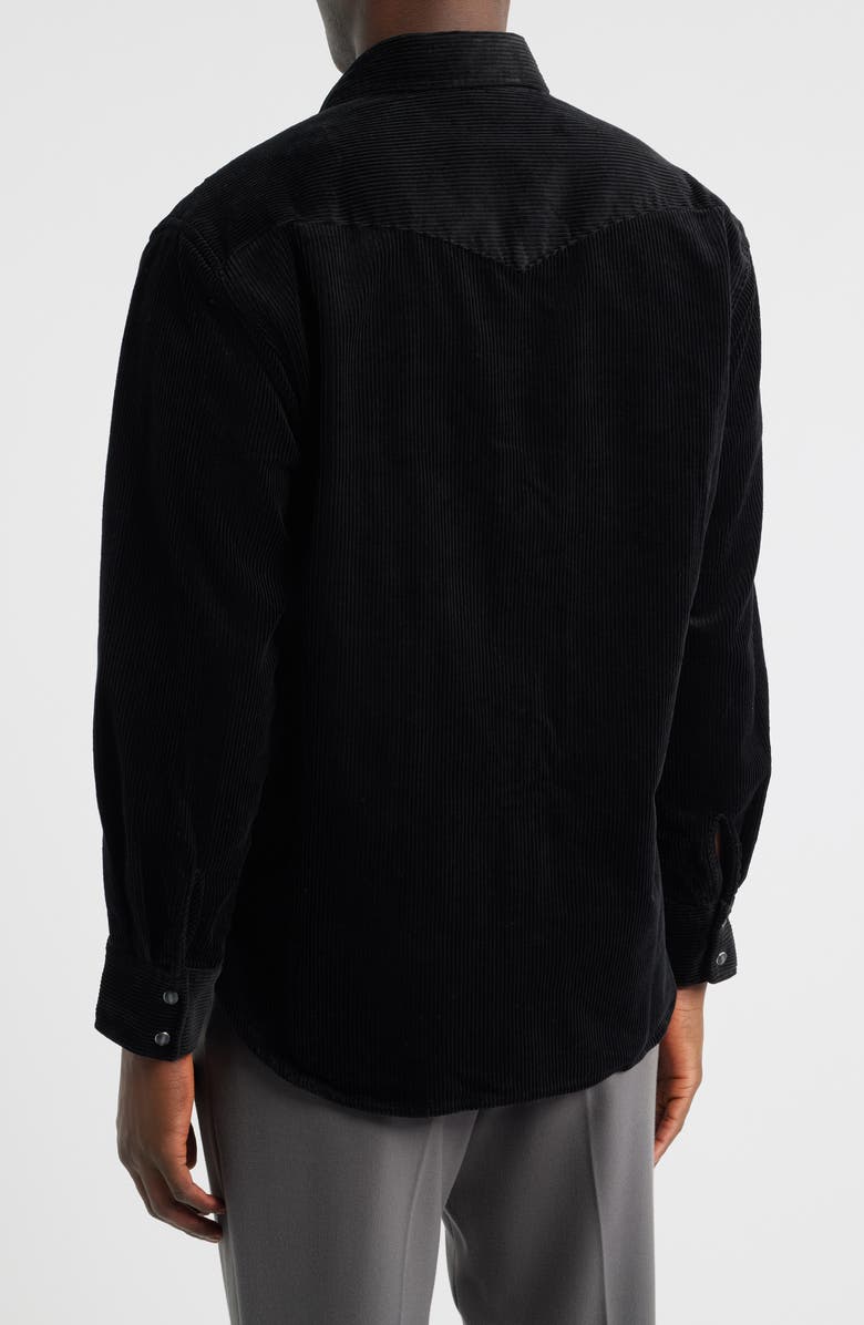 NN07 Ricky 50004 Organic Cotton Corduroy Snap-Up Western Shirt Jacket, Alternate, color, Black