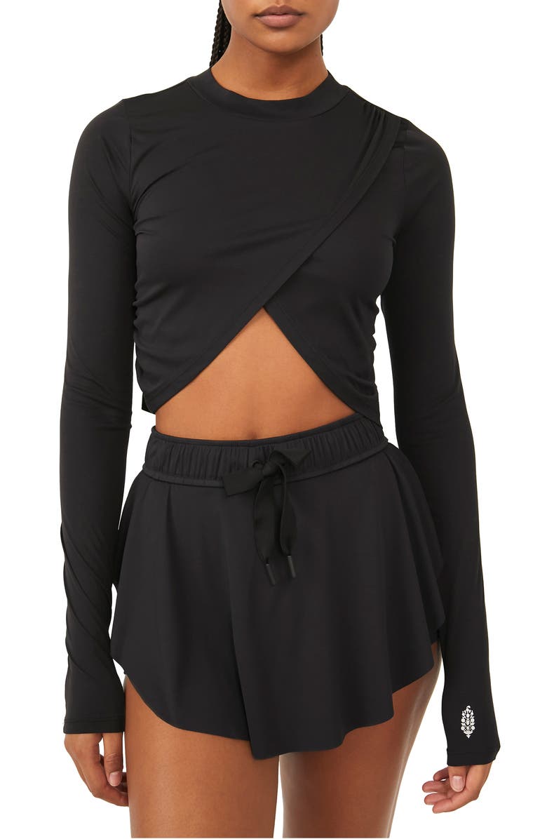 FP Movement by Free People With a Twist Long Sleeve Tulip Crop Top, Main, color, 