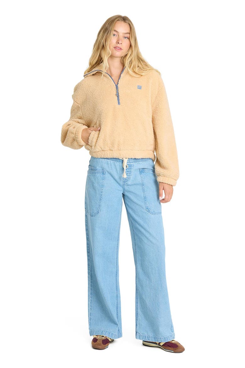 Barra Half Zip Fleece Pullover, Alternate, color, BUTTERCREAM