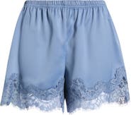 Open Edit Lace Trim Satin Shorts