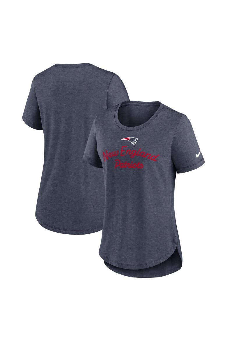 Women's Nike Navy New England Patriots Script Tri-Blend T-Shirt, Main, color, Navy