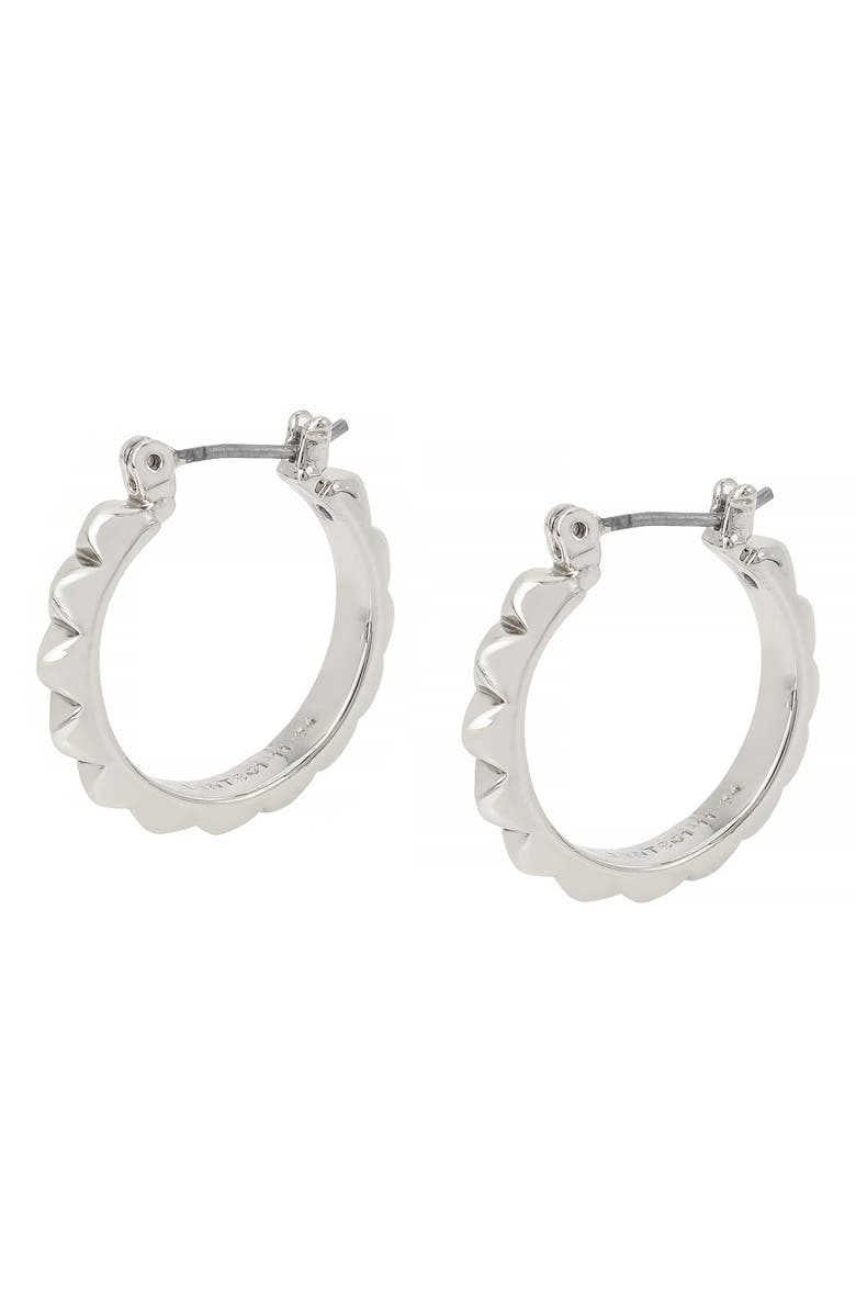 AllSaints Small Studded Hoop Earrimgs, Main, color, Rhodium