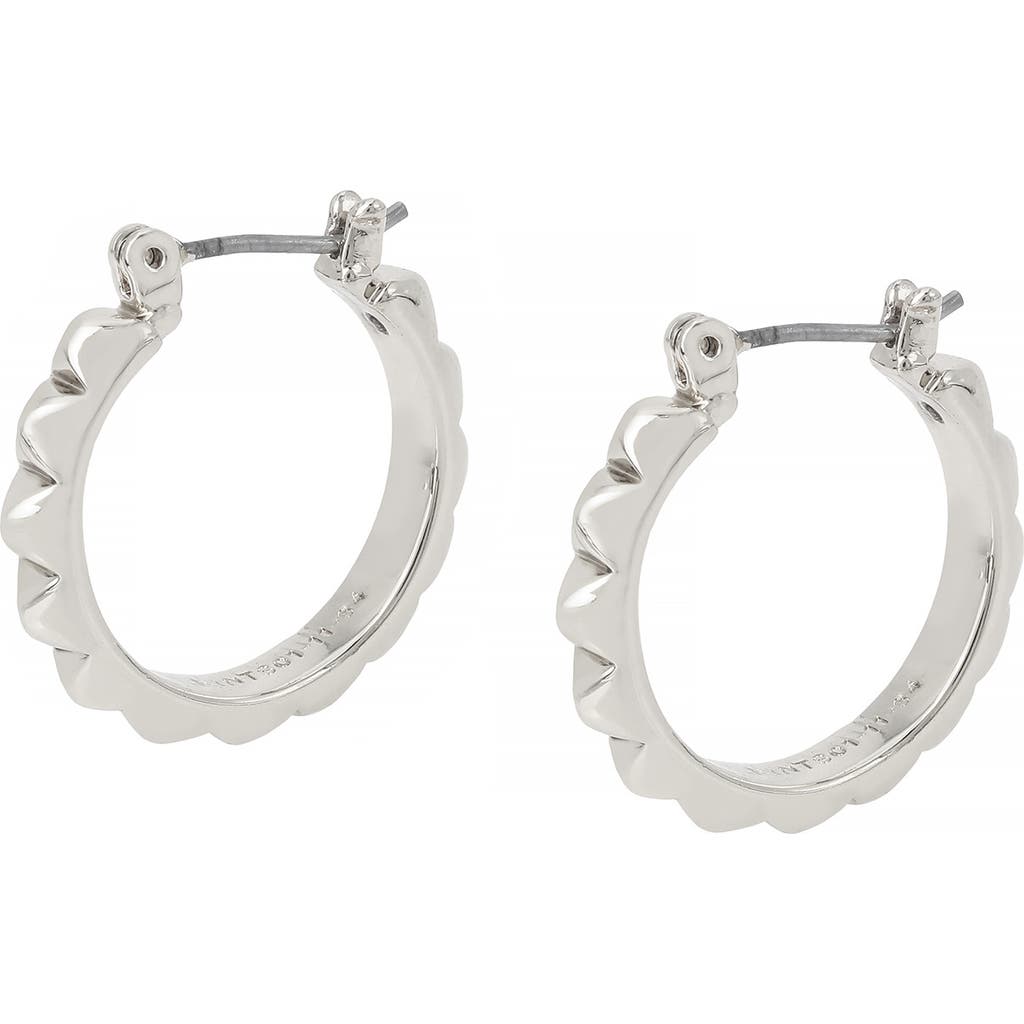 Shop Allsaints Small Studded Hoop Earrimgs In Rhodium